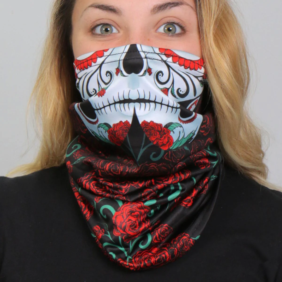 Hot Leathers HWN2003 Sugar Skull Neck Gaiter Mask - Image 2