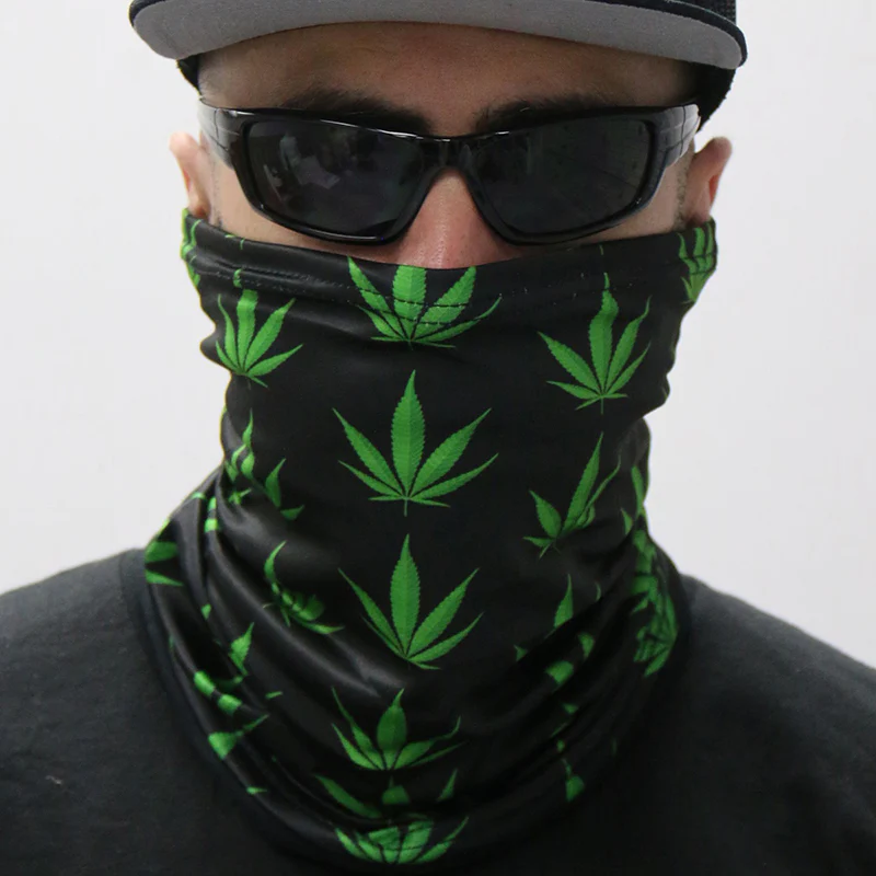 Hot Leathers HWN2016 Pot Leaf Neck Gaiter Mask - Image 2