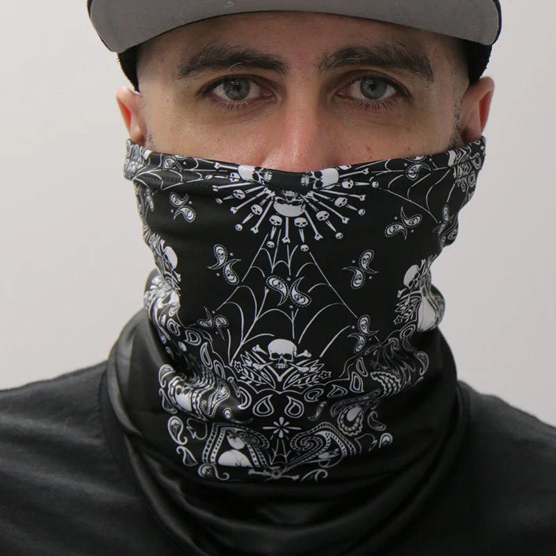 Hot Leathers HWN2019 Skull Paisley Neck Gaiter Mask - Image 2