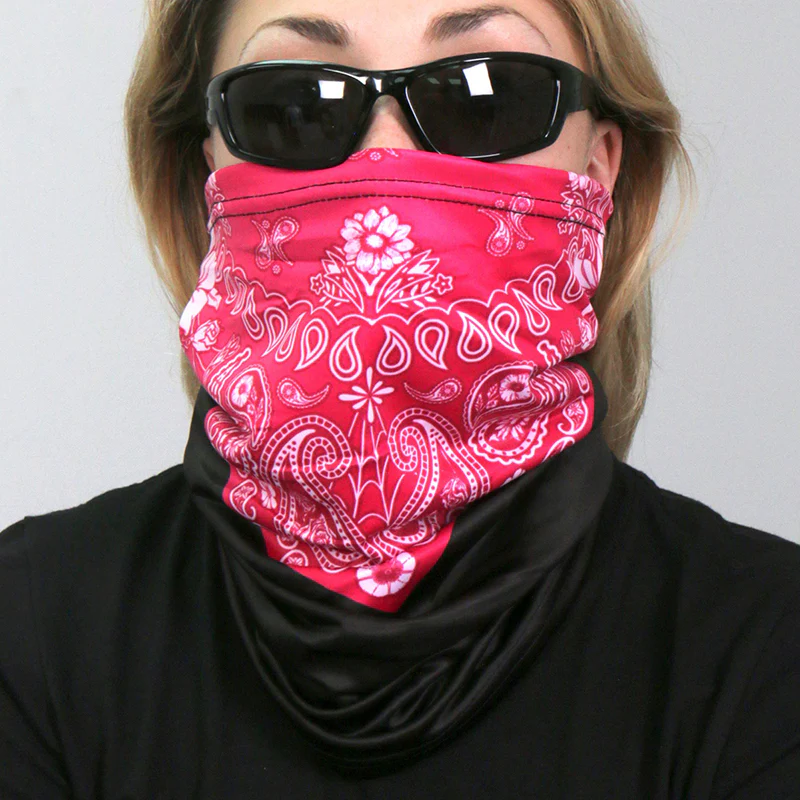 Hot Leathers HWN2020 Pink Paisley Neck Gaiter Mask - Image 2