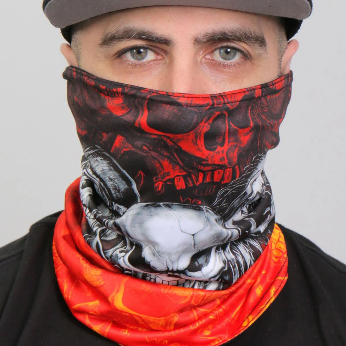 Hot Leathers HWN2028 Over The Top Skulls Neck Gaiter - Image 2