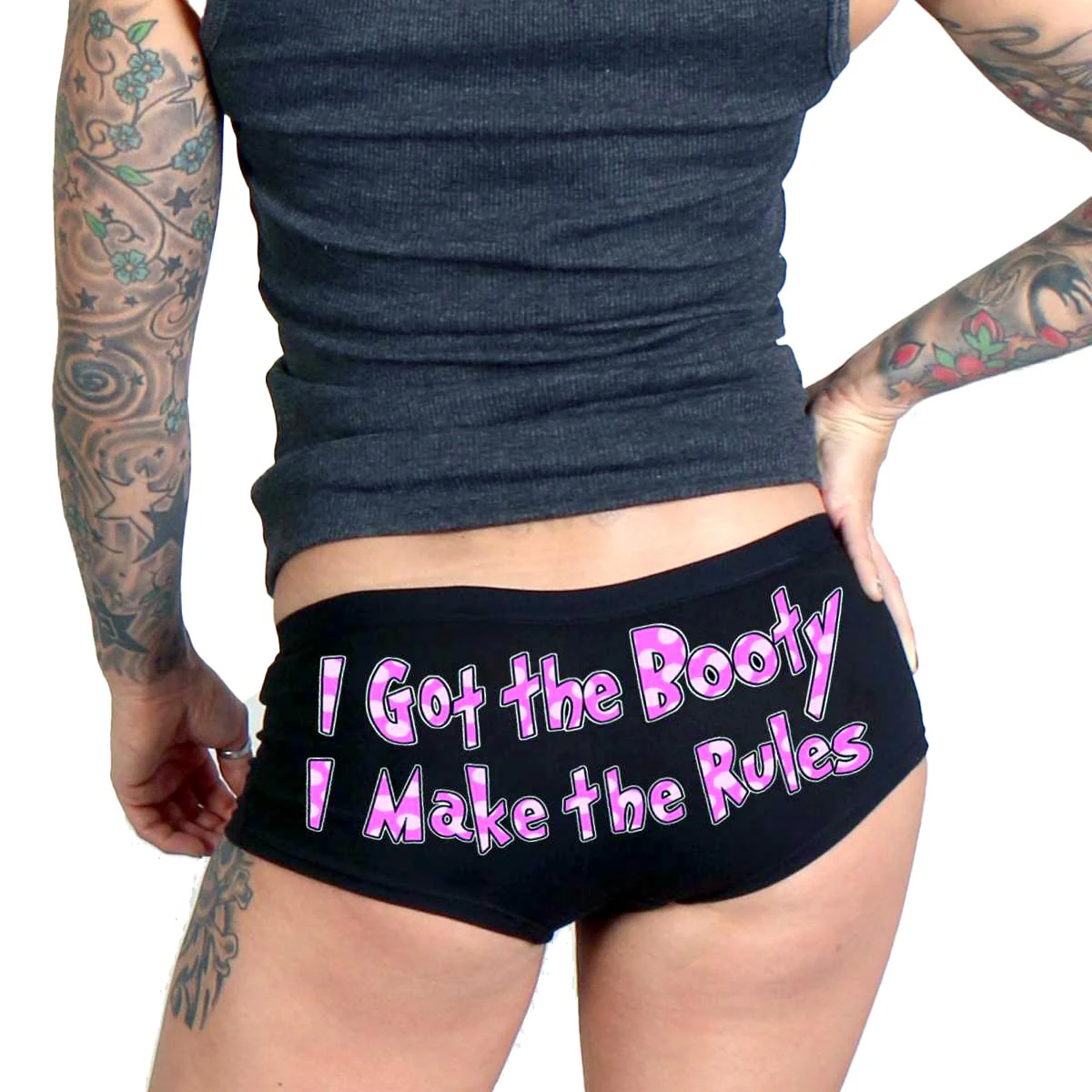 Hot Leathers I Got The Booty I Make The Rules Boy Shorts PTB7474 - Image 2