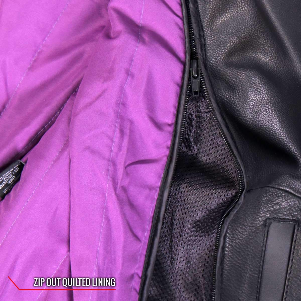 Hot Leathers JKL1032 Ladies Black Leather Jacket with Vented Side Snaps - Image 12