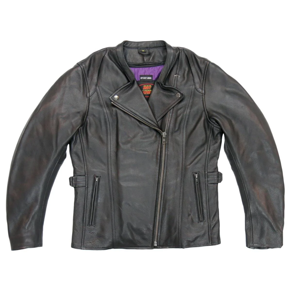 Hot Leathers JKL1032 Ladies Black Leather Jacket with Vented Side Snaps - Image 13