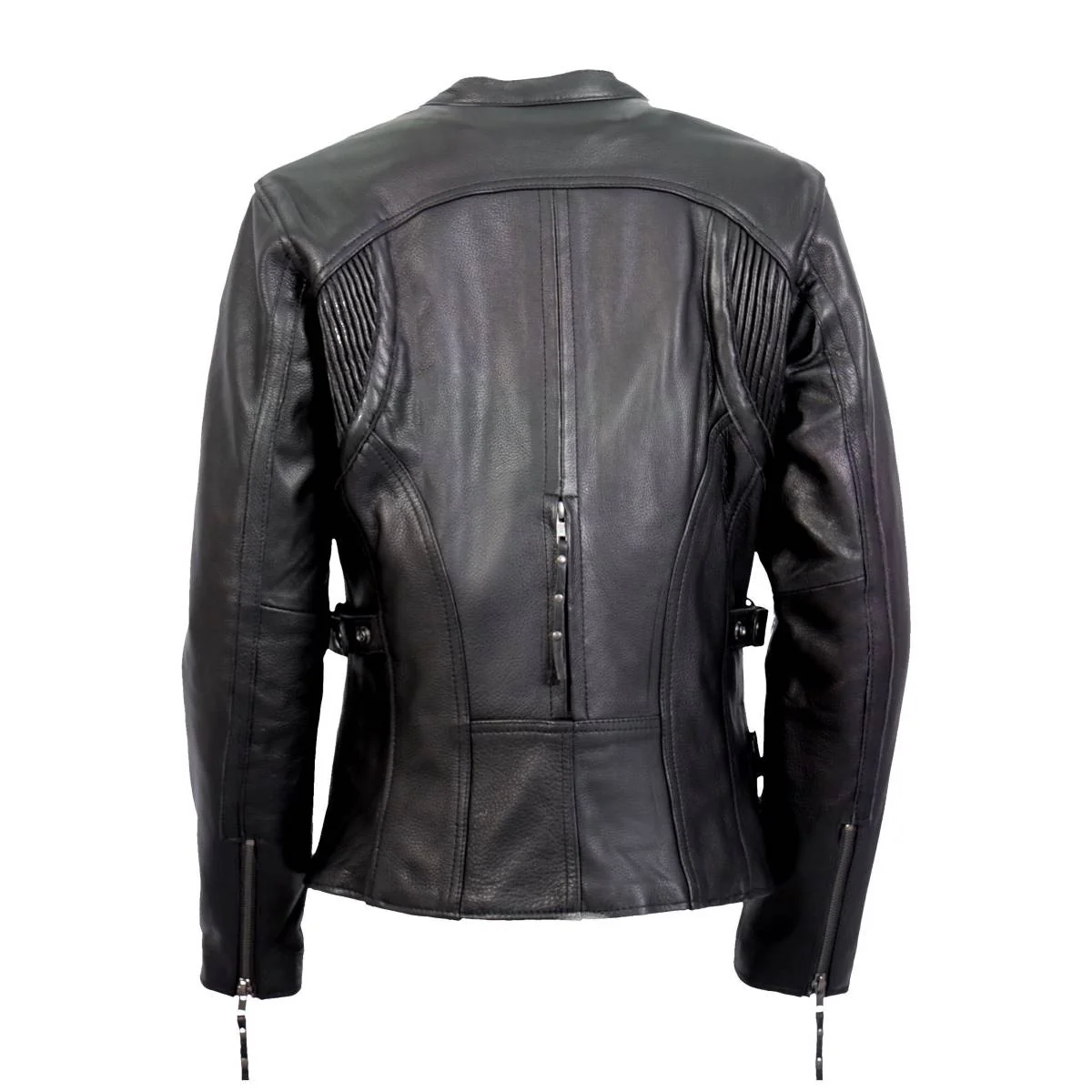 Hot Leathers JKL1032 Ladies Black Leather Jacket with Vented Side Snaps - Image 3