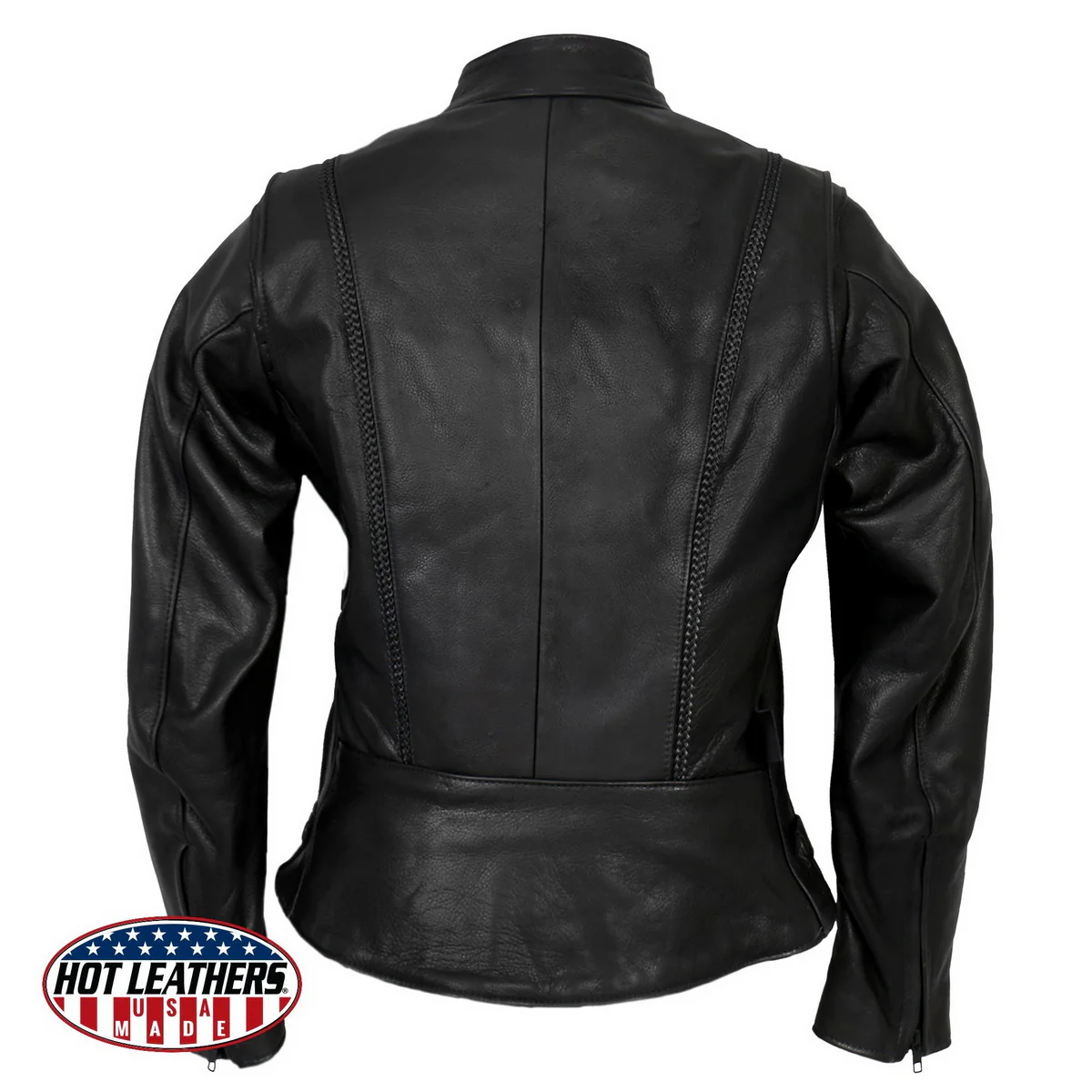 Hot Leathers JKL5002 USA Made Ladies Clean Cut Black Leather Jacket - Image 2