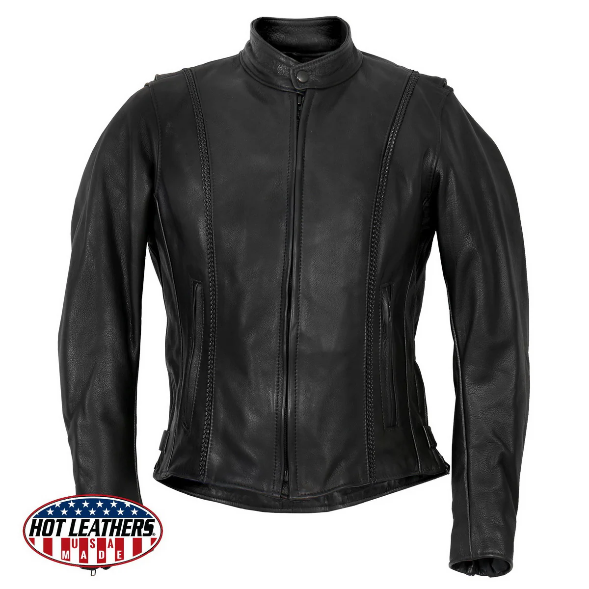 Hot Leathers JKL5002 USA Made Ladies Clean Cut Black Leather Jacket - Image 9