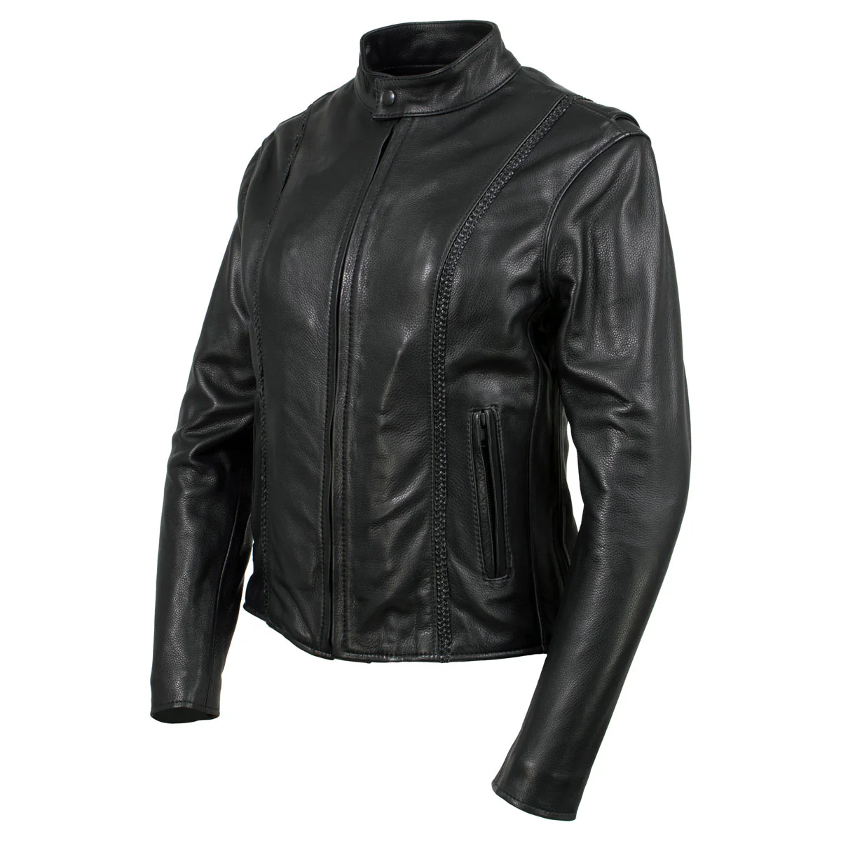 Hot Leathers JKL5002 USA Made Women's 'Pristine' Black Premium Motorcycle Leather Jacket - Image 7