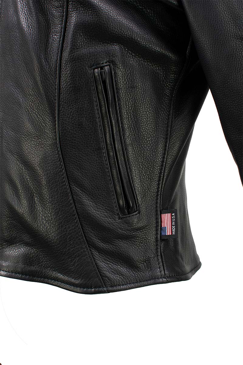 Hot Leathers JKL5003 USA Made Women's 'Serene' Black Clean Cut Premium Leather Jacket - Image 7