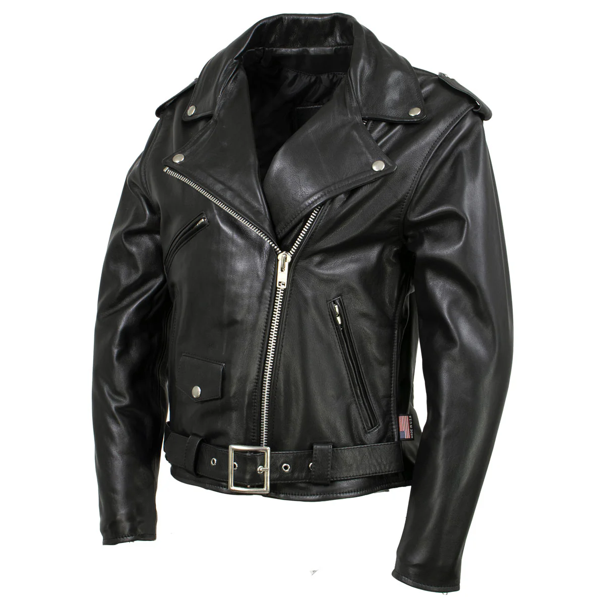 Hot Leathers JKL5004 USA Made Womens 'The Flaunt' Premium Black Classic Motorcycle Style Leather Jacket - Image 6