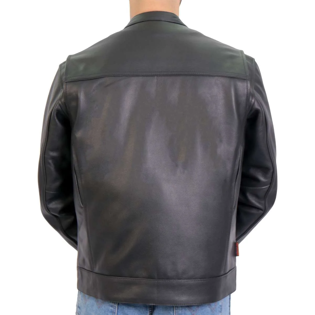 Hot Leathers JKM1028 Men's Black Leather MC Jacket with Zip Out Lining - Image 10