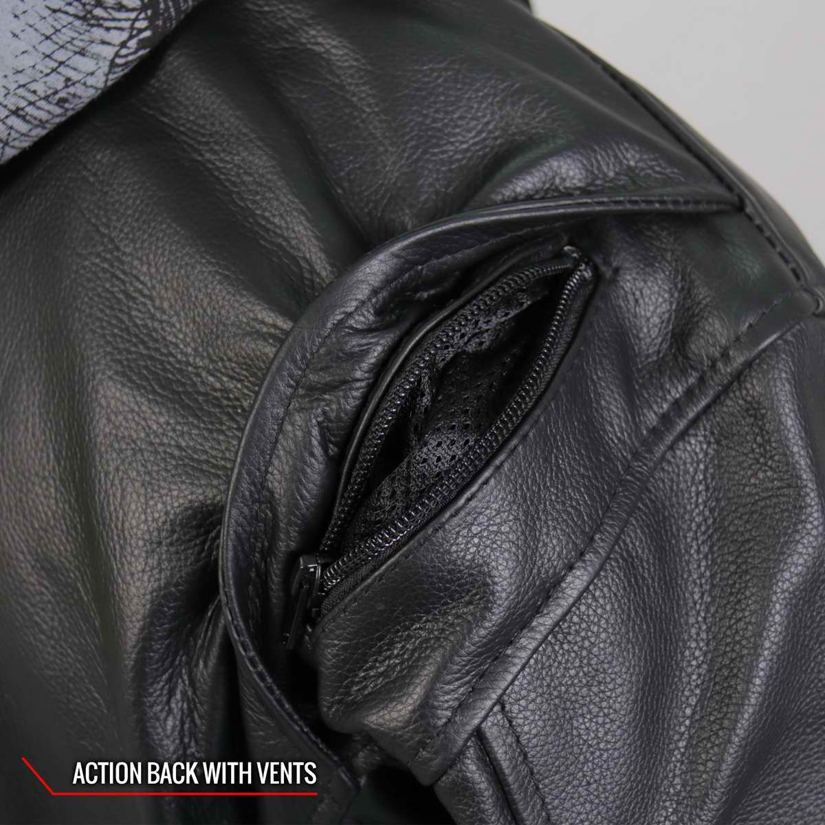 Hot Leathers JKM1031 Men’s ‘Skull and Bones’ Leather Jacket with Flannel Lining - Image 9