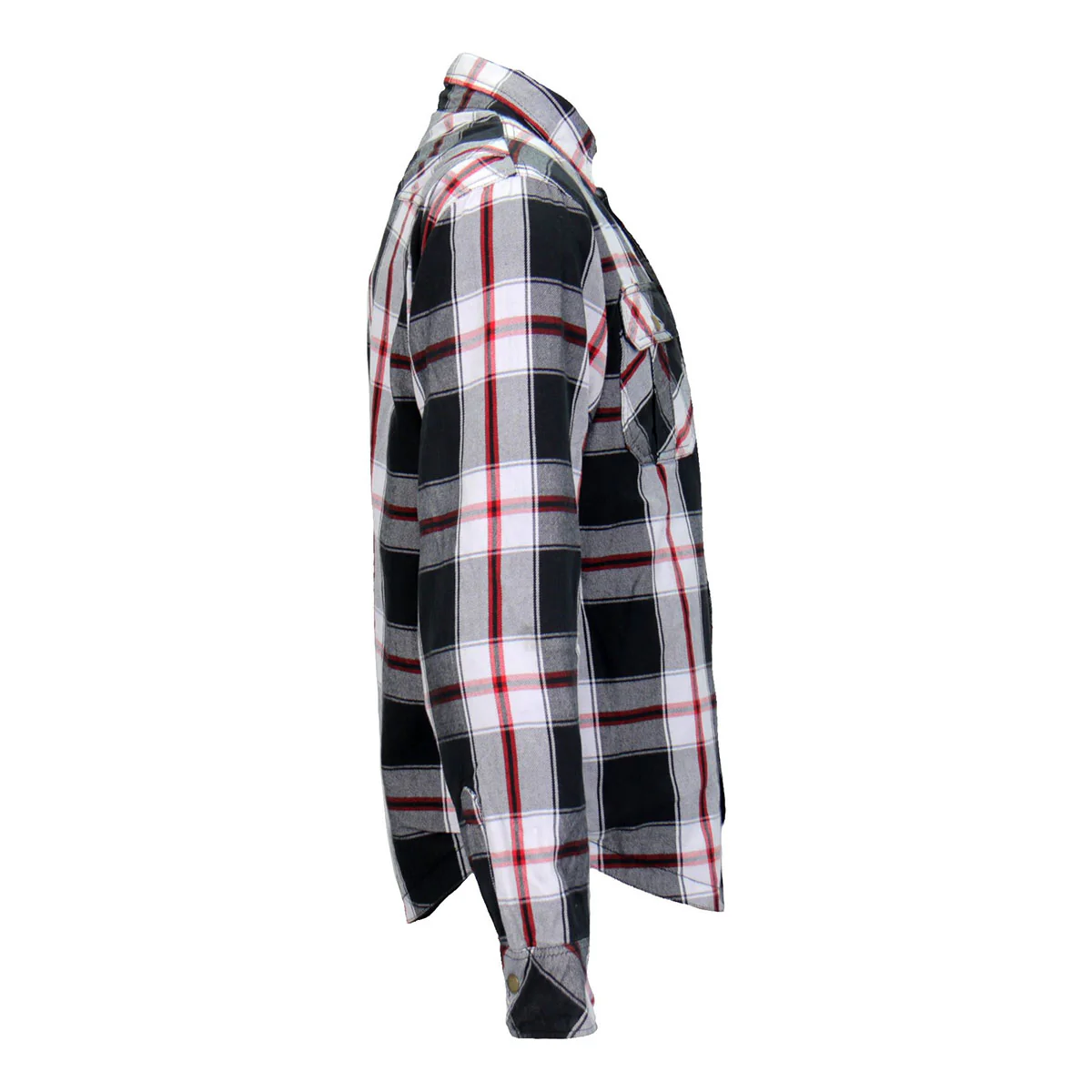 Hot Leathers JKM3001 Men's Red and White Flannel Motorcycle Shirt-Jacket w/ CE Armor Protection - Image 13