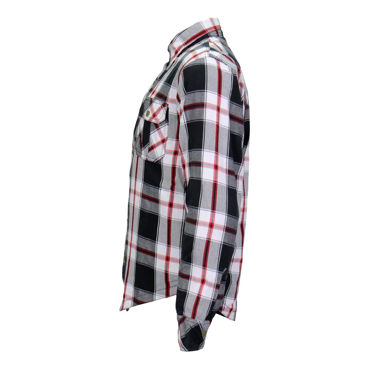 Hot Leathers JKM3001 Men's Red and White Flannel Motorcycle Shirt-Jacket w/ CE Armor Protection - Image 14