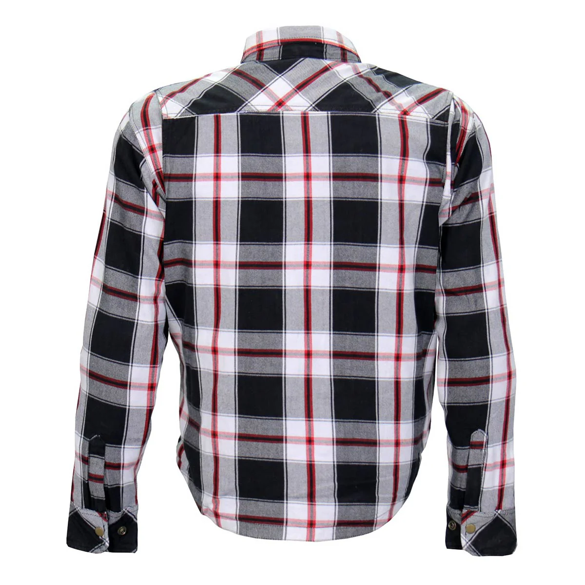 Hot Leathers JKM3001 Men's Red and White Flannel Motorcycle Shirt-Jacket w/ CE Armor Protection - Image 5