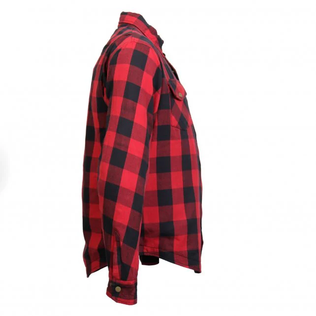 Hot Leathers JKM3003 Men's Red and Black Armored Flannel Motorcycle Shirt-Jacket w/ CE Armor Protection - Image 14