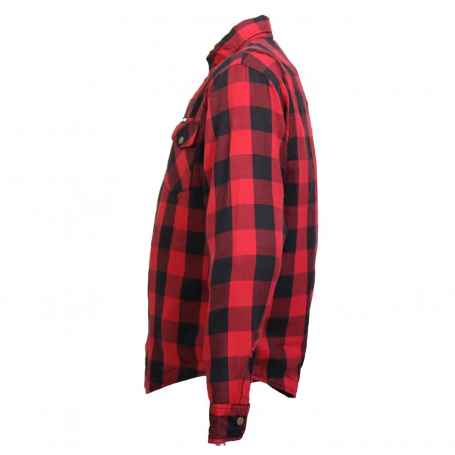 Hot Leathers JKM3003 Men's Red and Black Armored Flannel Motorcycle Shirt-Jacket w/ CE Armor Protection - Image 15