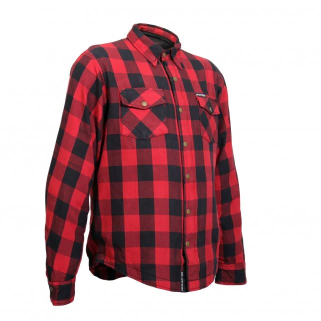 Hot Leathers JKM3003 Men's Red and Black Armored Flannel Motorcycle Shirt-Jacket w/ CE Armor Protection - Image 6