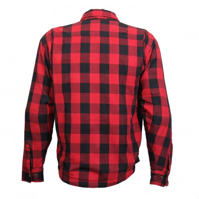 Hot Leathers JKM3003 Men's Red and Black Armored Flannel Motorcycle Shirt-Jacket w/ CE Armor Protection - Image 7
