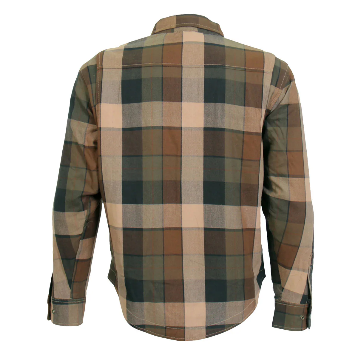 Hot Leathers JKM3007 Men's Black and Brown Armored Flannel Motorcycle Shirt-Jacket w/ CE Armor Protection - Image 12