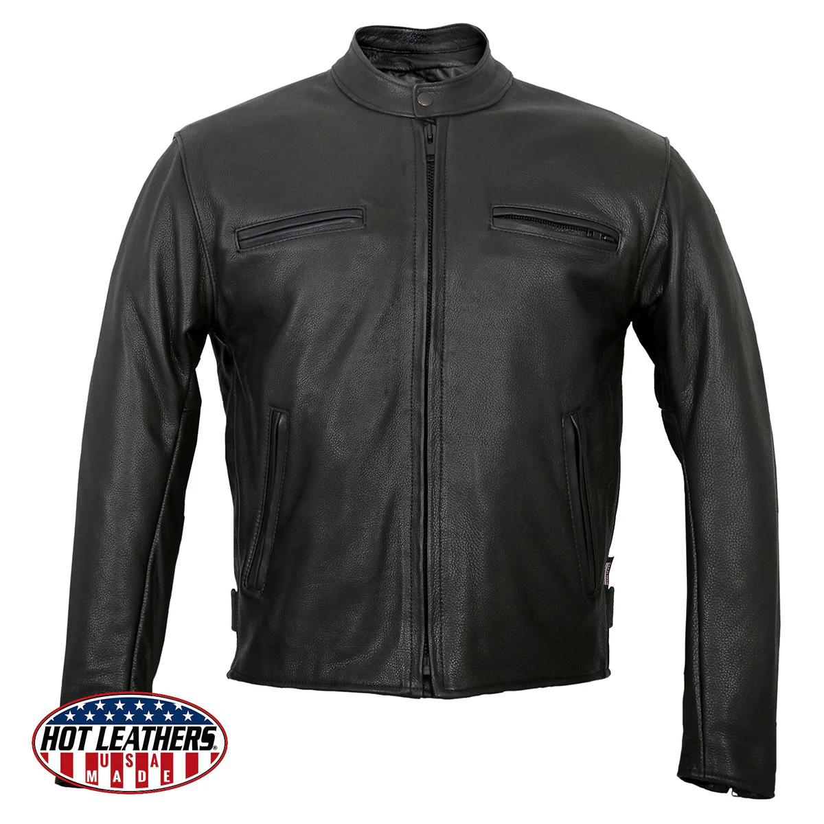 Hot Leathers JKM5001 Men's USA Made Black Premium Leather Racer Jacket - Image 10