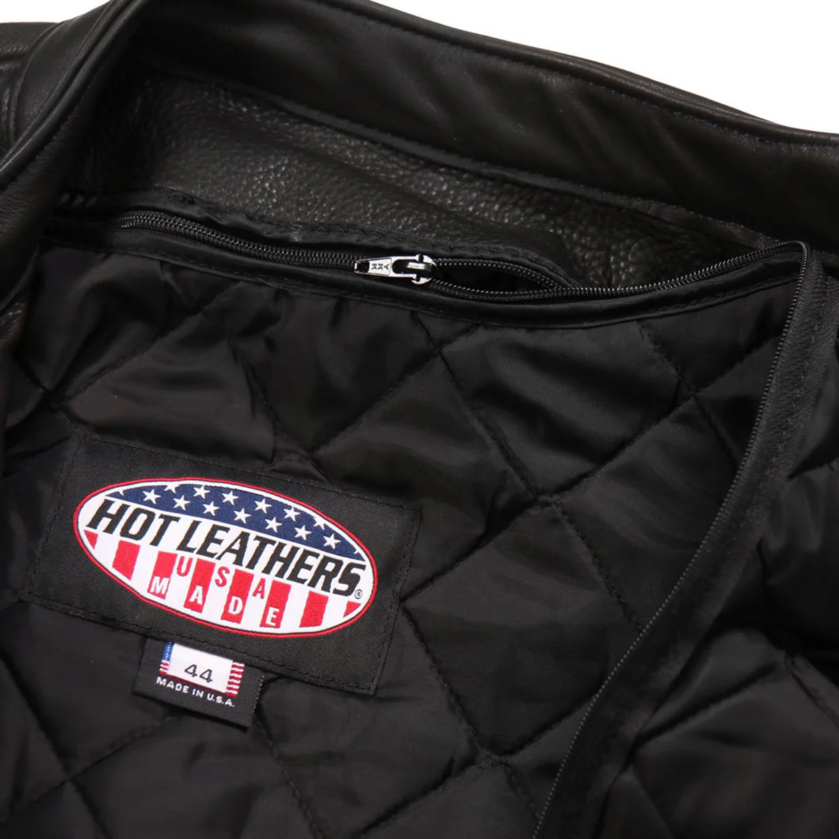 Hot Leathers JKM5001 Men's USA Made Black Premium Leather Racer Jacket - Image 9