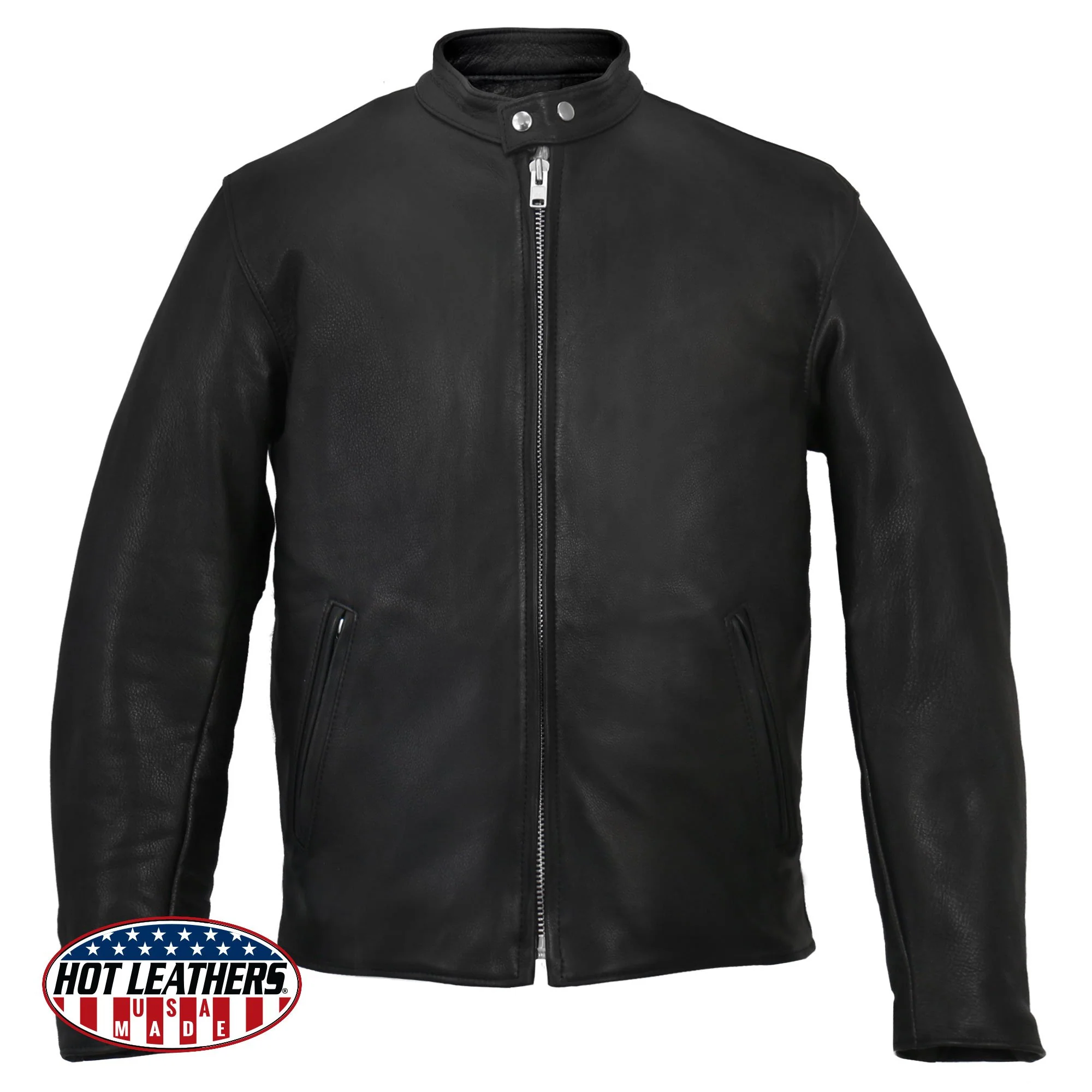 Hot Leathers JKM5006 USA Made Men's Black Leather Motorcycle Jacket - Image 10
