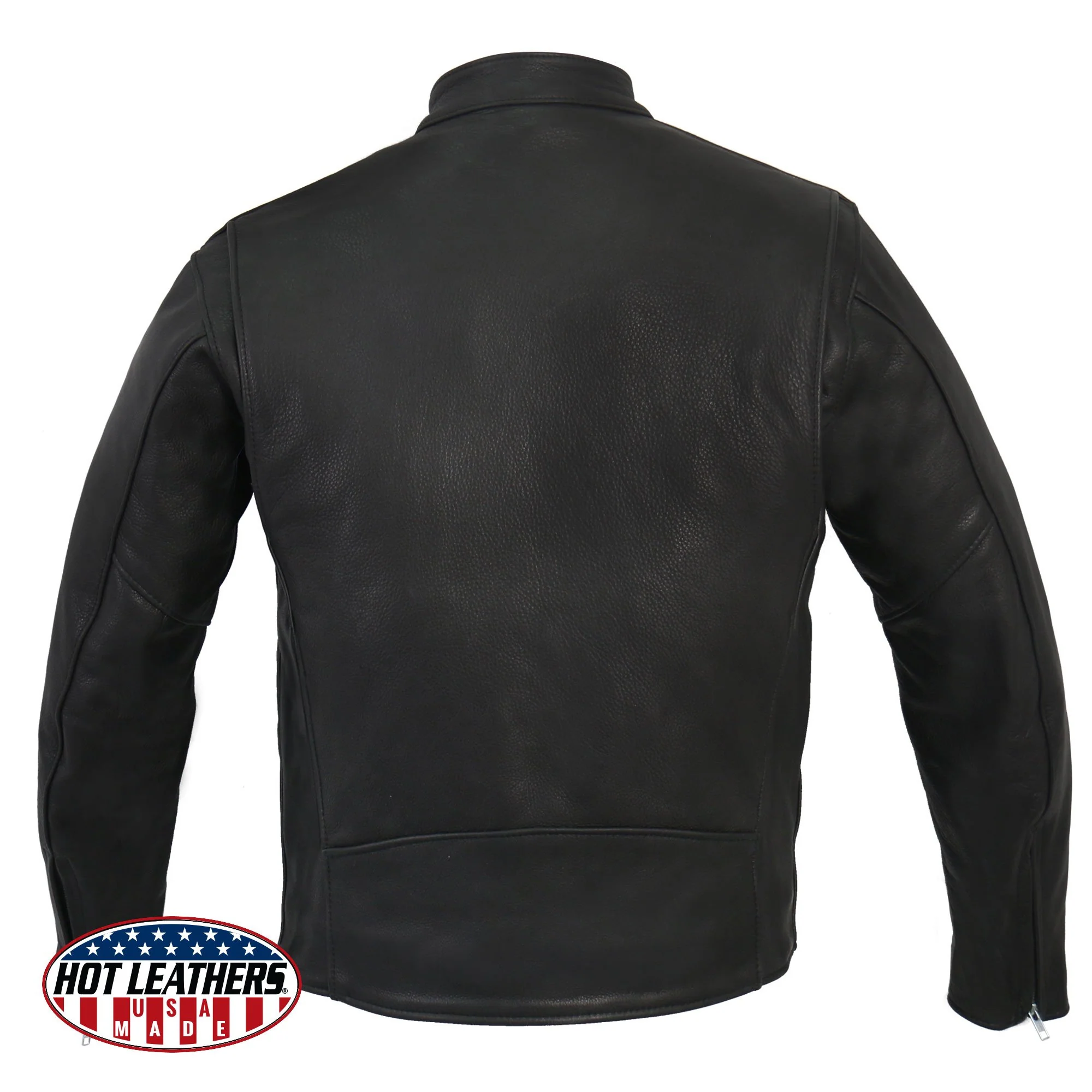 Hot Leathers JKM5006 USA Made Men's Black Leather Motorcycle Jacket - Image 2