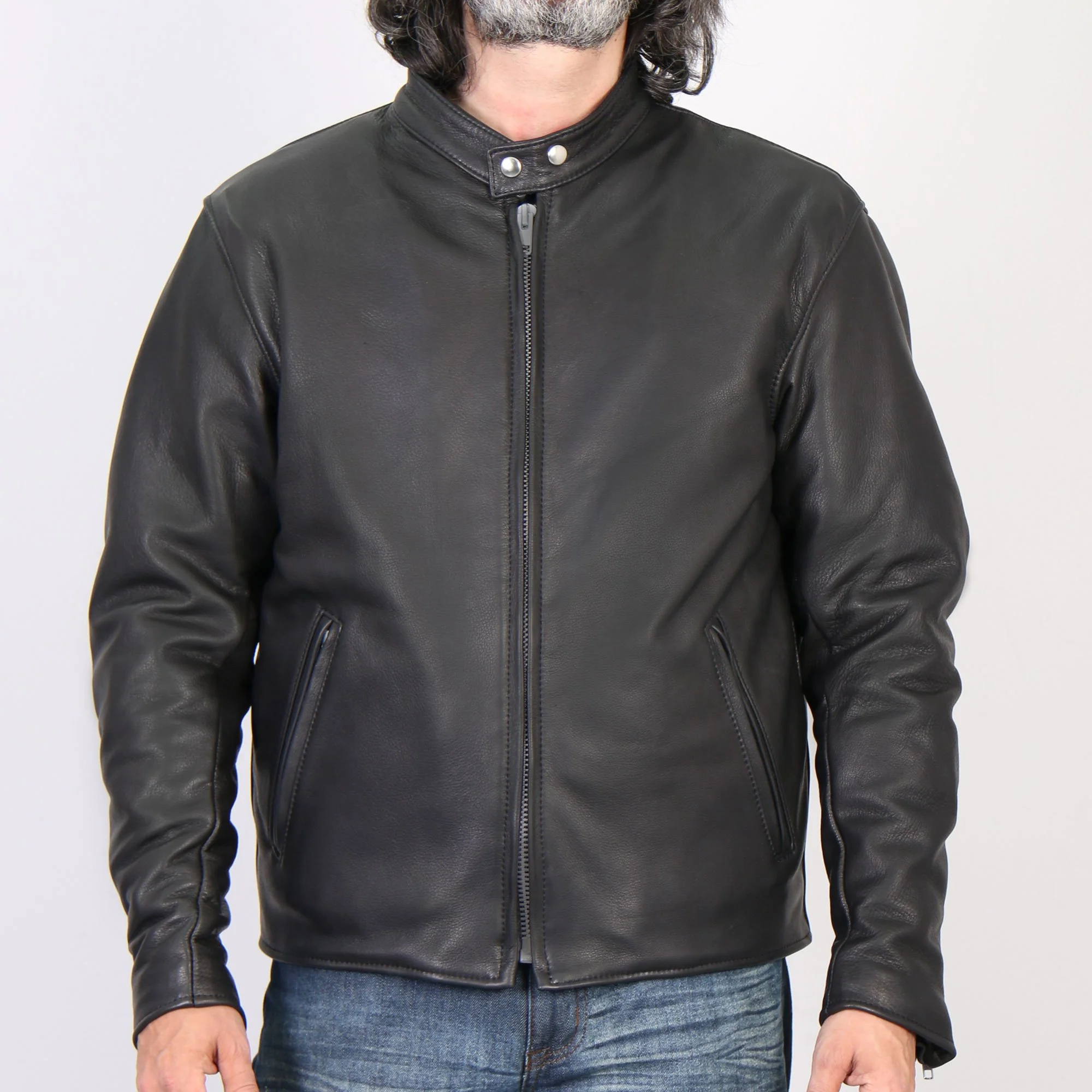 Hot Leathers JKM5006 USA Made Men's Black Leather Motorcycle Jacket - Image 4