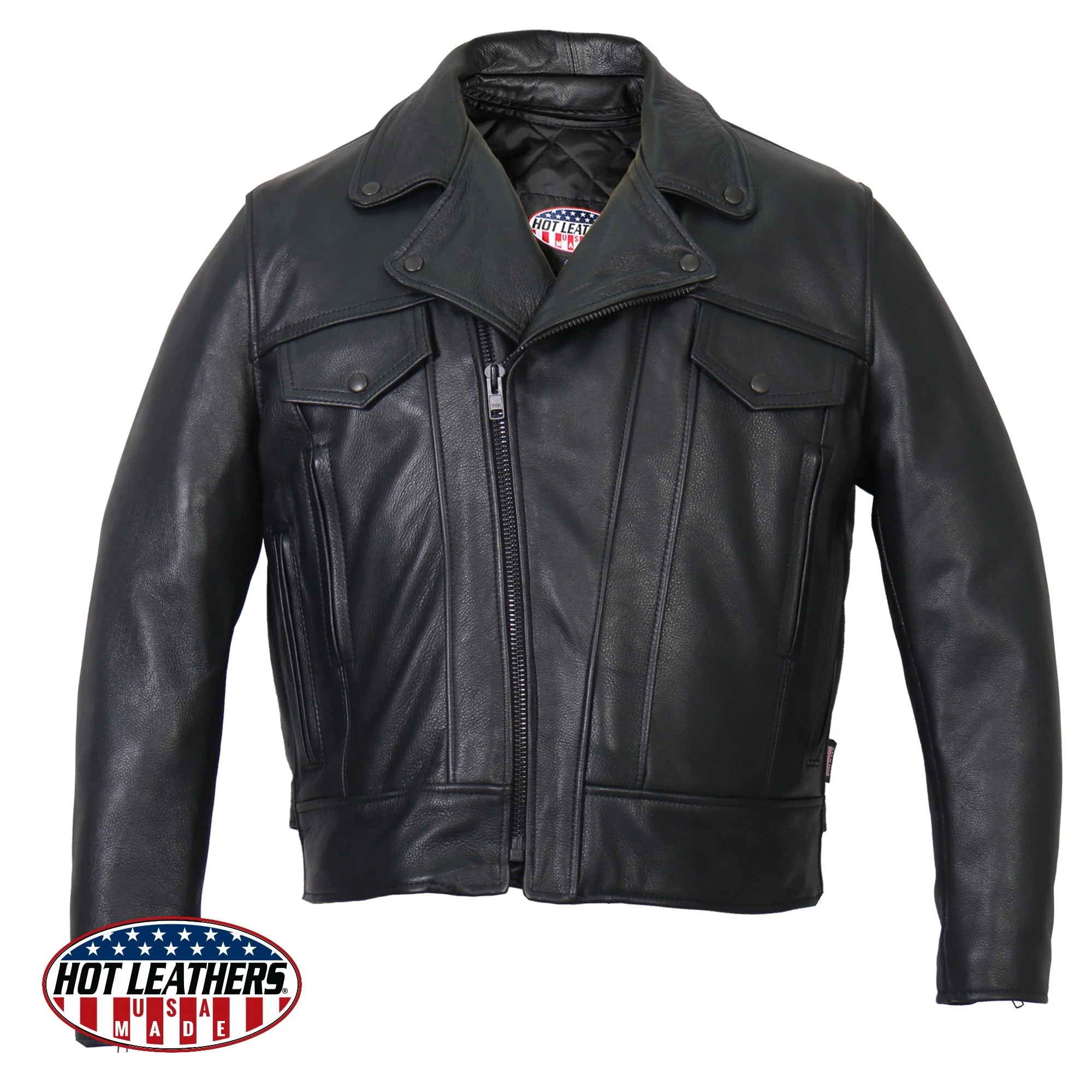 Hot Leathers JKM5008 Men's USA Made Black Premium Leather Vented Motorcycle Jacket - Image 11