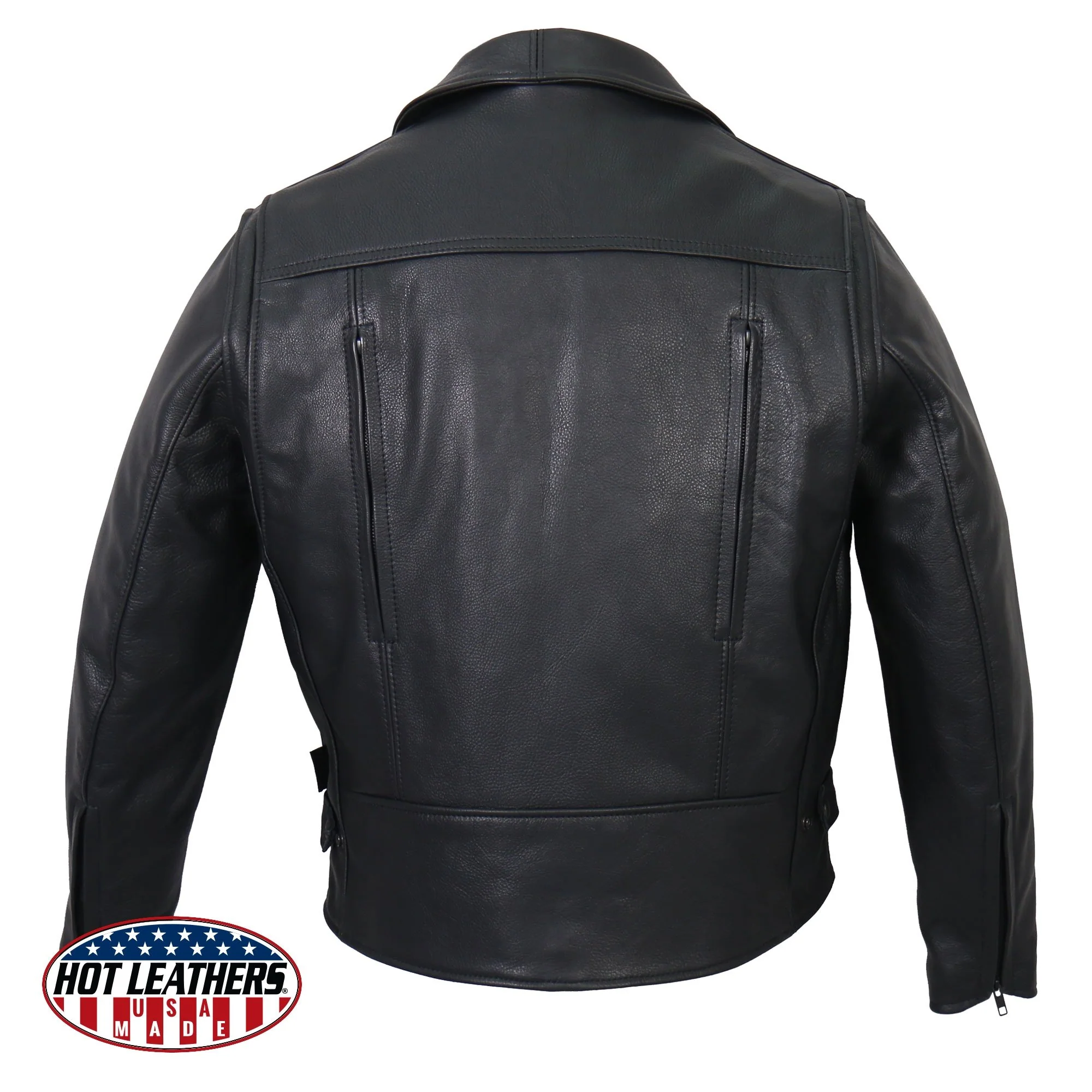 Hot Leathers JKM5008 Men's USA Made Black Premium Leather Vented Motorcycle Jacket - Image 2