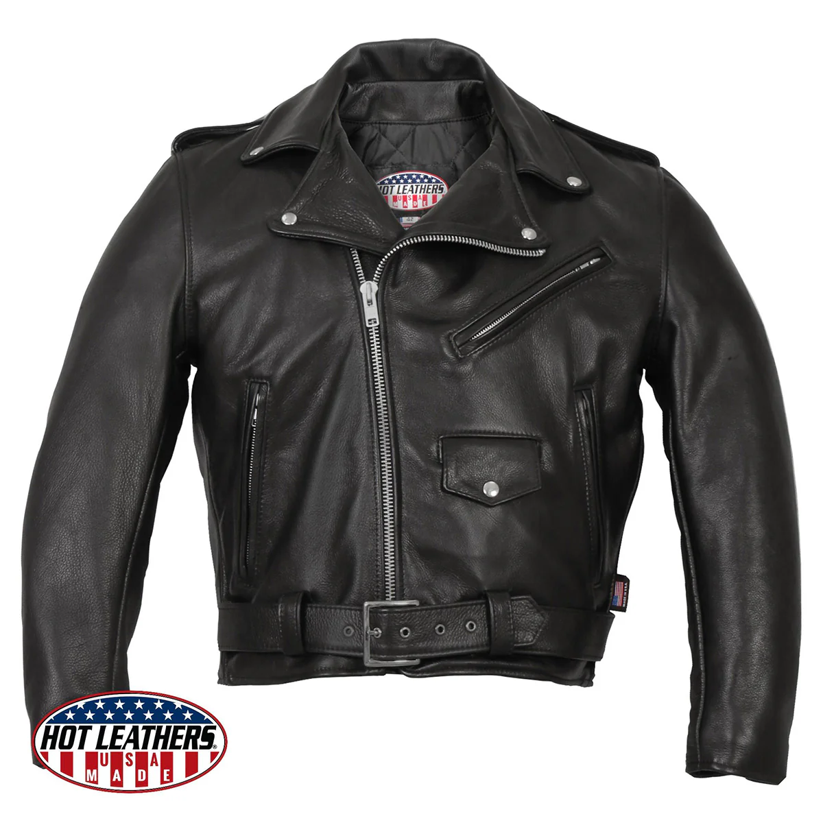 Hot Leathers JKM5009 USA Made Men's Black Premium Leather Vented Motorcycle Jacket - Image 10