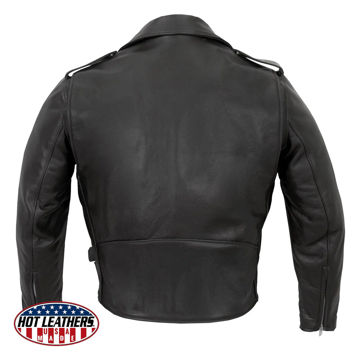 Hot Leathers JKM5009 USA Made Men's Black Premium Leather Vented Motorcycle Jacket - Image 2