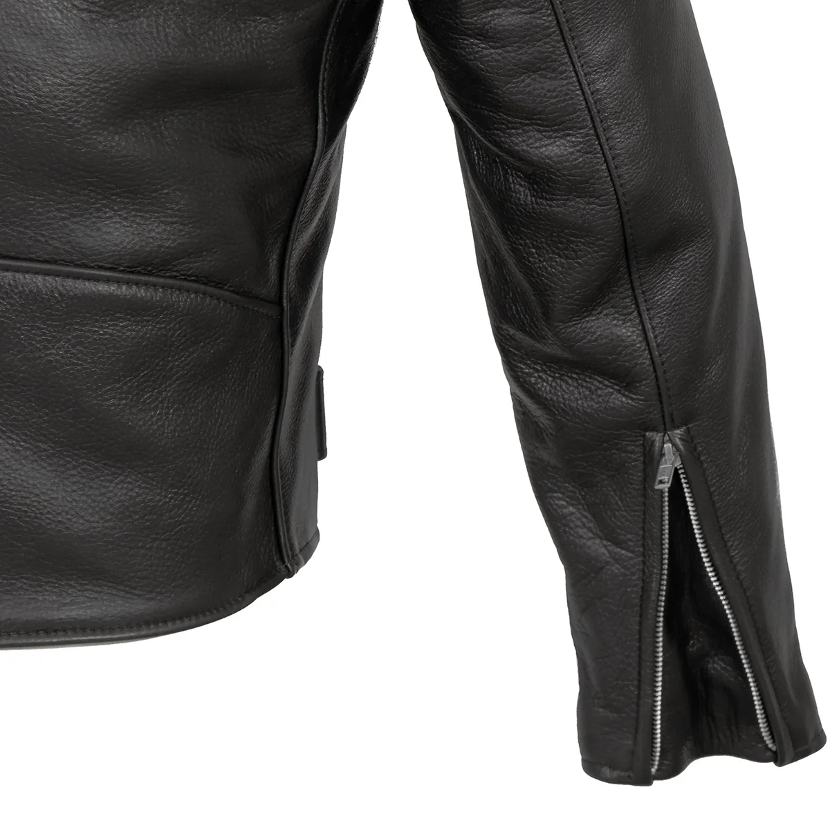 Hot Leathers JKM5009 USA Made Men's Black Premium Leather Vented Motorcycle Jacket - Image 8