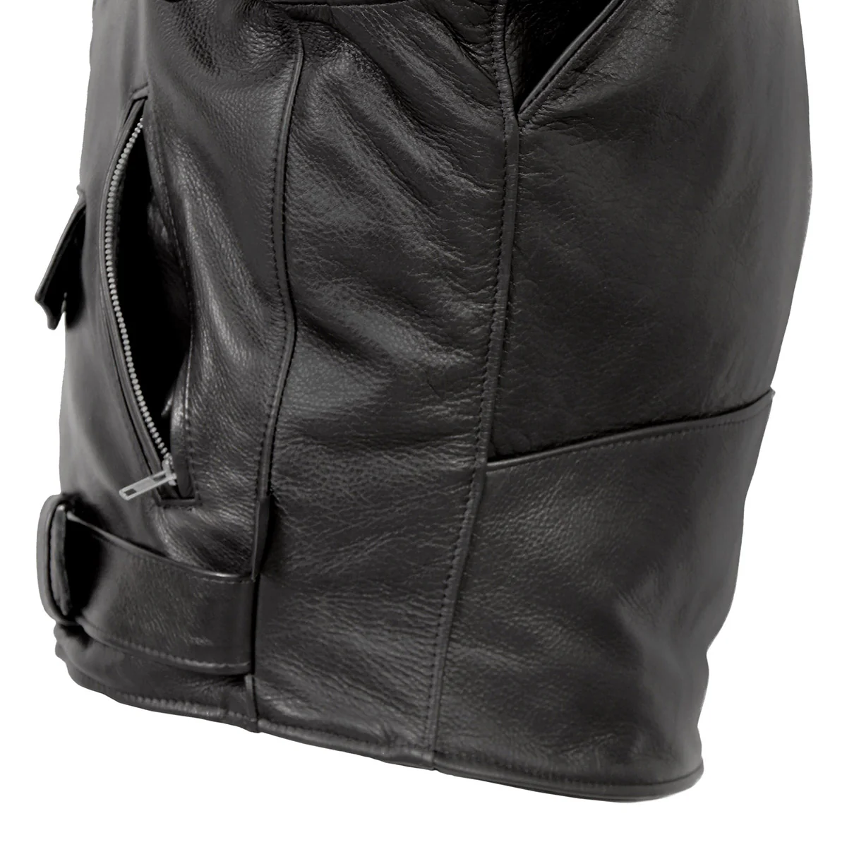 Hot Leathers JKM5009 USA Made Men's Black Premium Leather Vented Motorcycle Jacket - Image 9