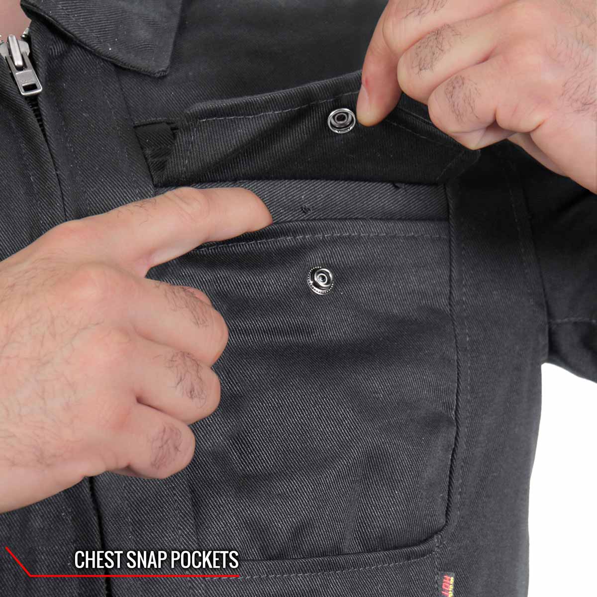 Hot Leathers JKM6001 Men's Black Denim Armored Shirt Jacket - Image 4