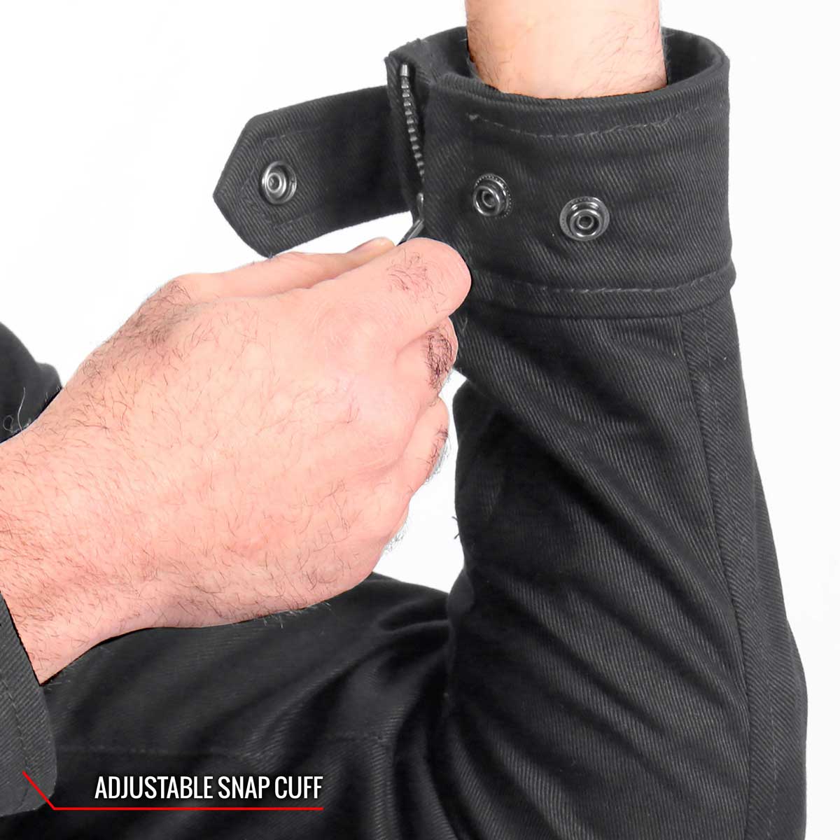Hot Leathers JKM6001 Men's Black Denim Armored Shirt Jacket - Image 5