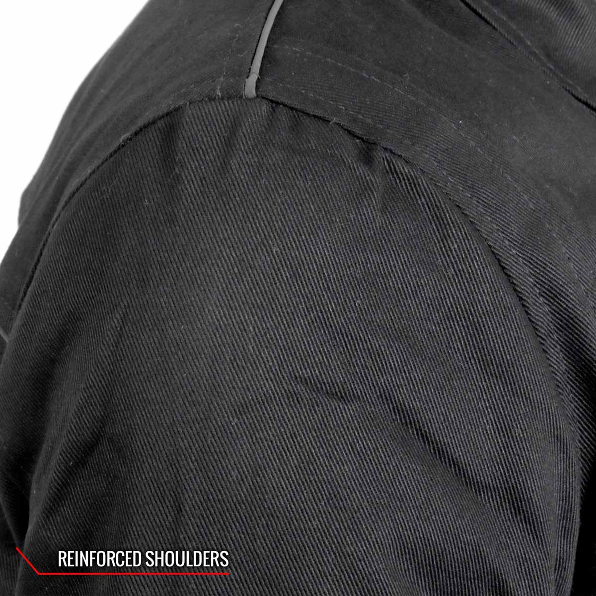 Hot Leathers JKM6001 Men's Black Denim Armored Shirt Jacket - Image 6