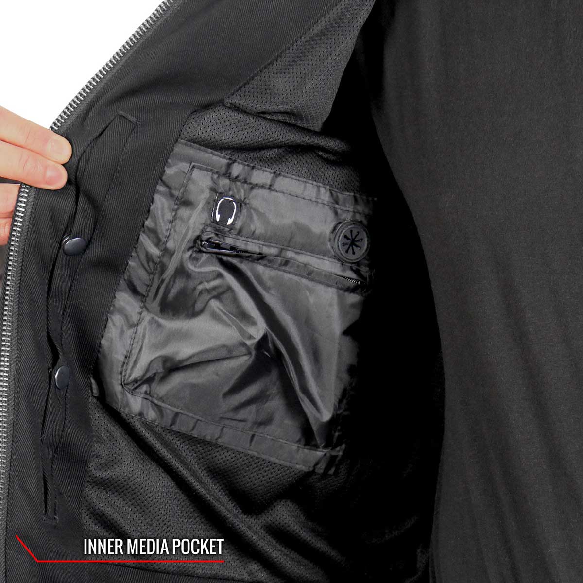 Hot Leathers JKM6001 Men's Black Denim Armored Shirt Jacket - Image 7