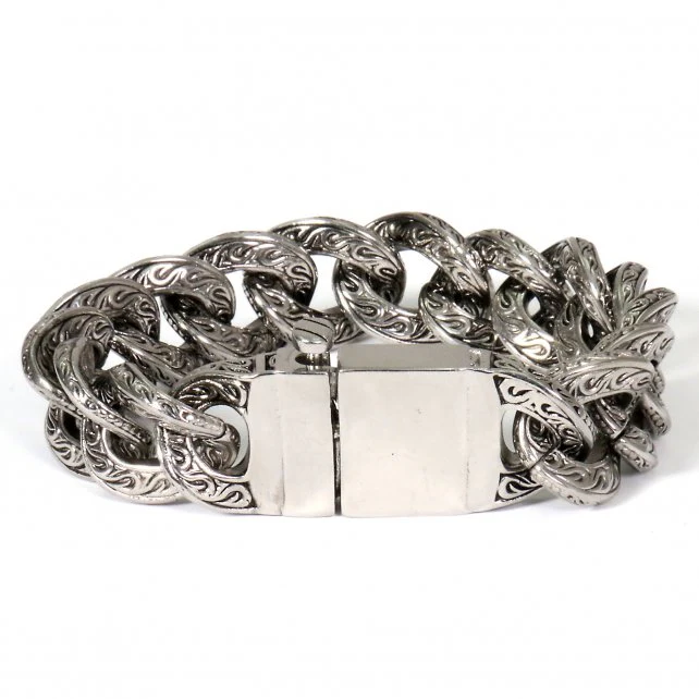 Hot Leathers JWB6204 Ornate Chain Large Links Bracelet - Image 2