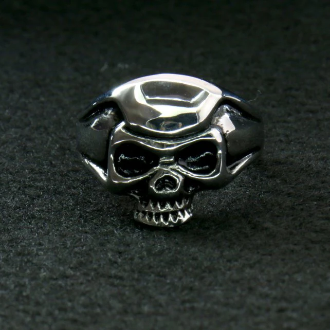 Hot Leathers JWR2103 Men's Punisher Skull Stainless Steel Ring - Image 2