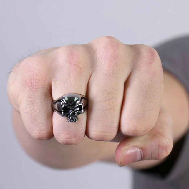 Hot Leathers JWR2103 Men's Punisher Skull Stainless Steel Ring - Image 4