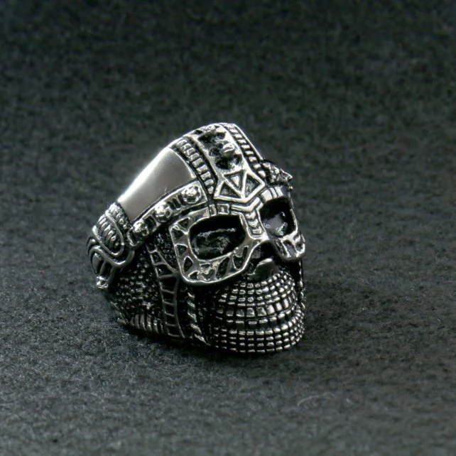 Hot Leathers JWR2105 Men's Cyborg Skull Stainless Steel Ring - Image 3