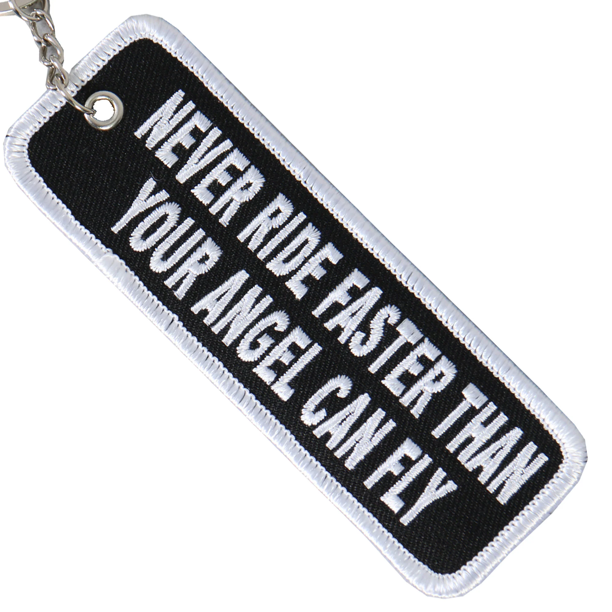 Hot Leathers KCH1005 Never Ride Faster Than Your Angel Can Fly Embroidered Key Chain - Image 2