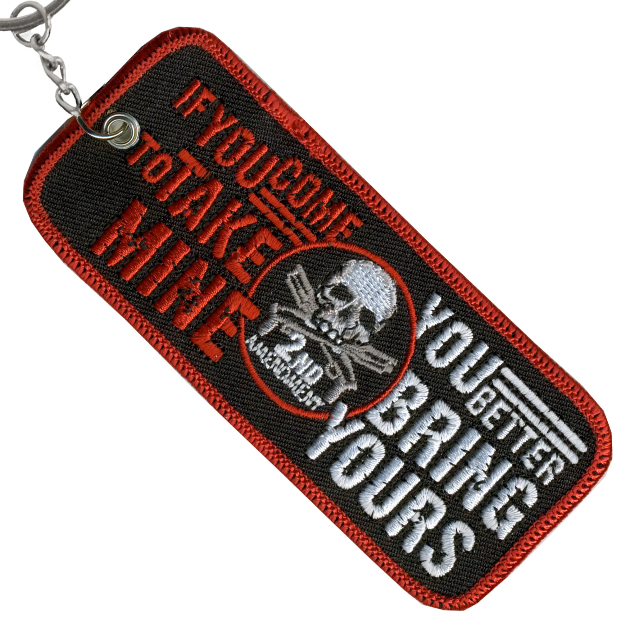 Hot Leathers KCH1034 If Your Come To Take Mine... Embroidered Key Chain - Image 2