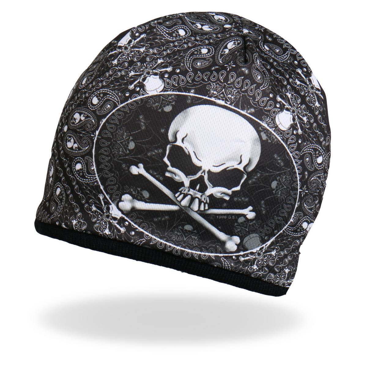 Hot Leathers KHC1025 Sublimated Paisley Bones Beanie - Image 6