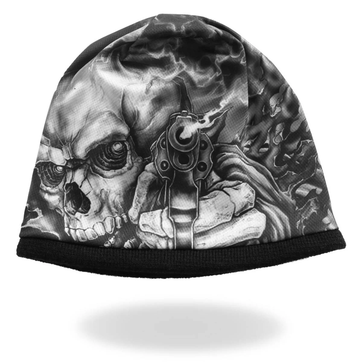 Hot Leathers KHC1037 Smoking Gun Skull Soft Beanie - Image 5