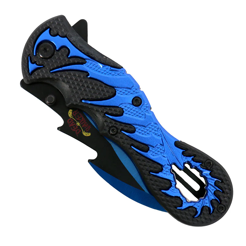 Hot Leathers KNA1118 Knife Dragon Tail Blue 4"