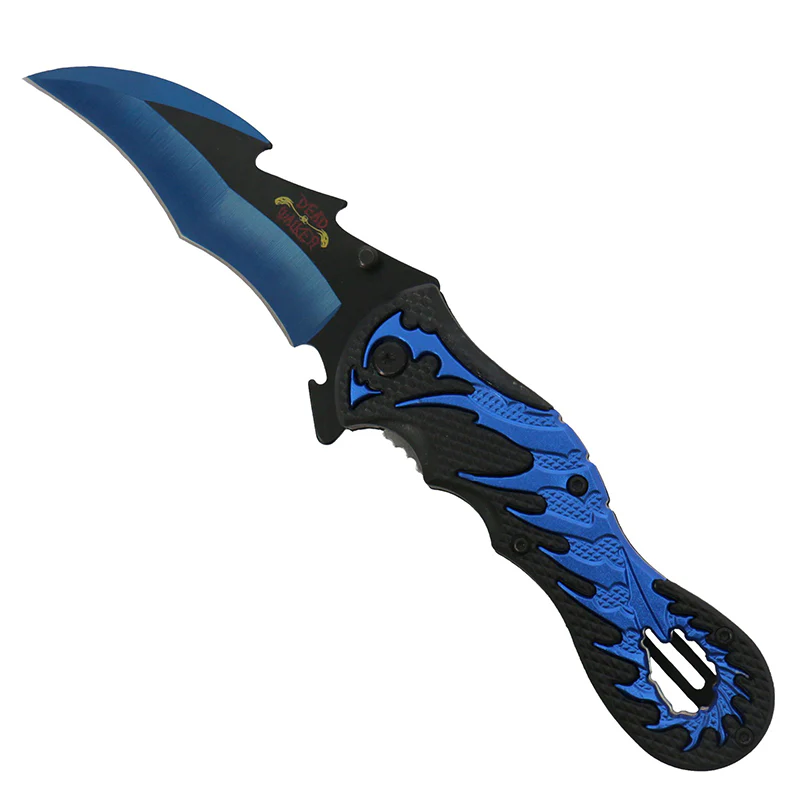Hot Leathers KNA1118 Knife Dragon Tail Blue 4" - Image 2