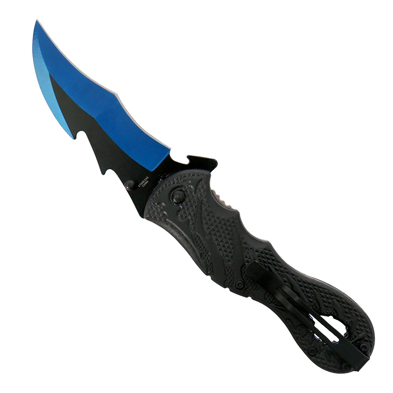 Hot Leathers KNA1118 Knife Dragon Tail Blue 4" - Image 3